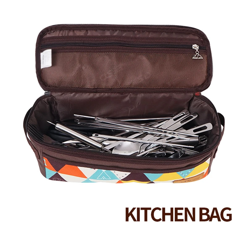 Cooking Utensils Organizer Bag Portable Pouch Travel Storage for Picnic Hiking BBQ Camping Outdoor | Спорт и развлечения