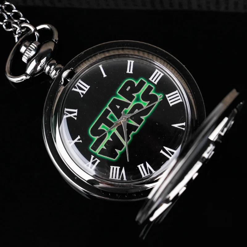 Модные резные черные кварцевые карманные часы ожерелье Классический фильм тема дикая крутая Подвеска часы