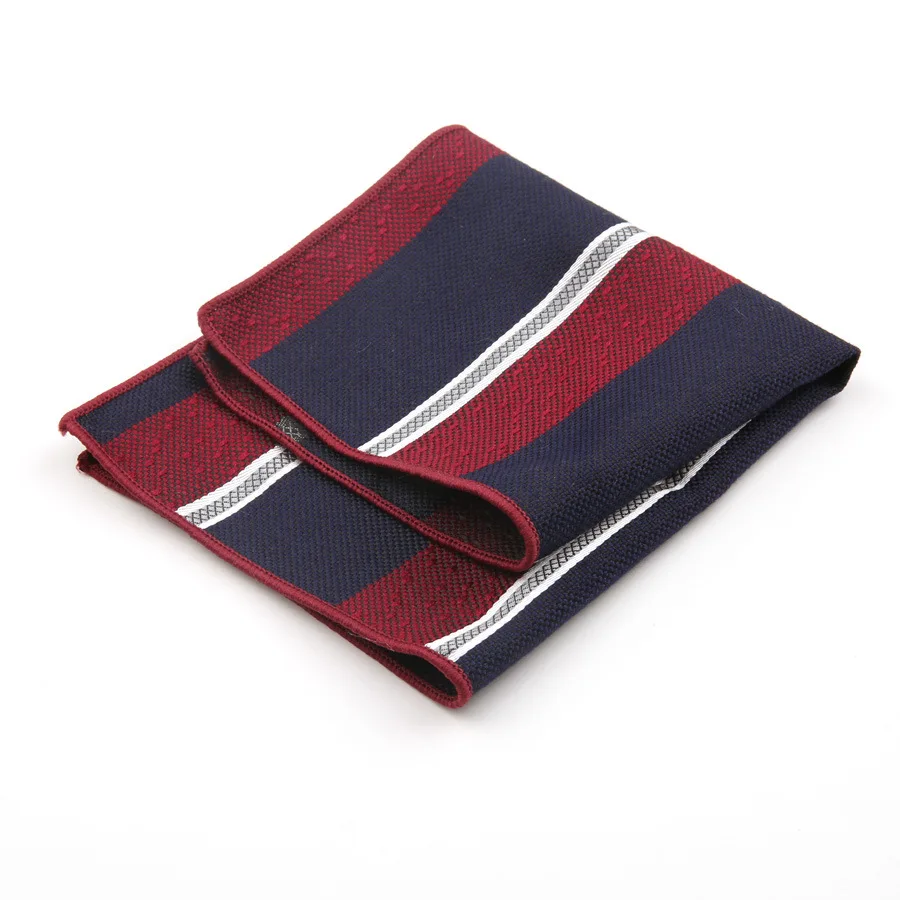 

New Striped Pocket Square Handkerchief for Men Cotton Hankerchiefs Gentlemen Wedding Designer Pocket Chest Towel Hankies