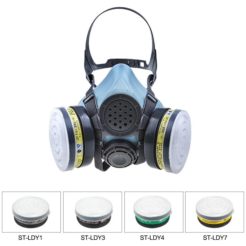 

STRONG/ST-M50G-1B Gas Mask Respirator Dual Filter Half Face Mask Painting Spraying Silica Gel Mask