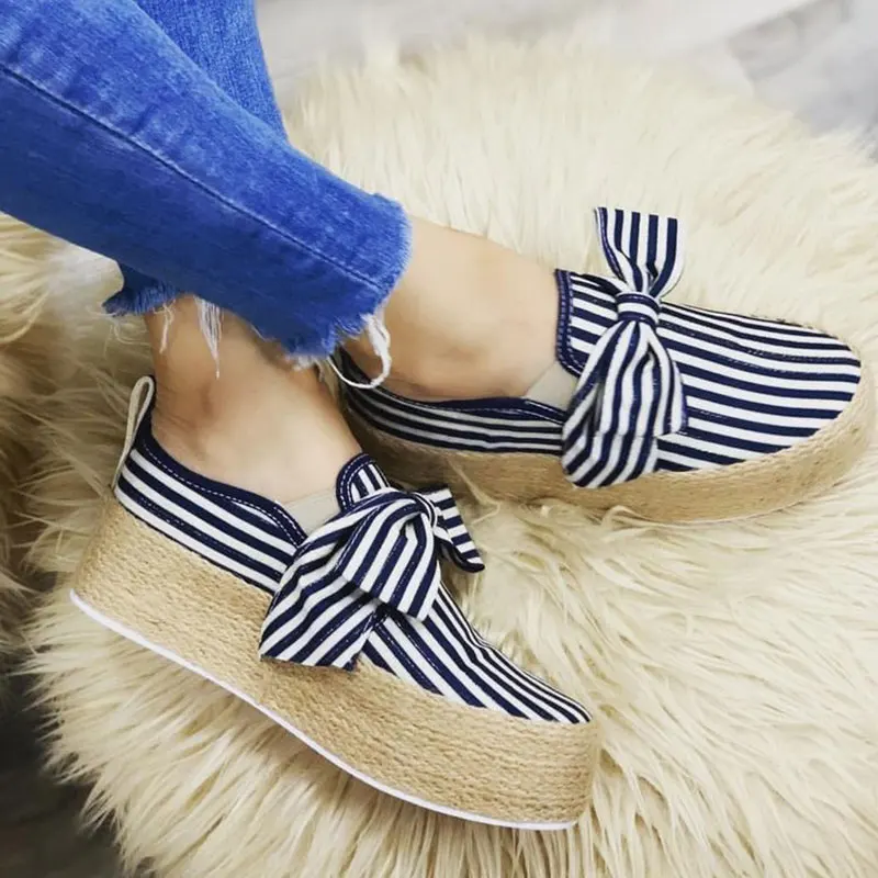 

Hot Women Platform Casual Shoes Suede Espadrilles Slip On Loafers Comfort Flat Pumps Shoes MVI-ing