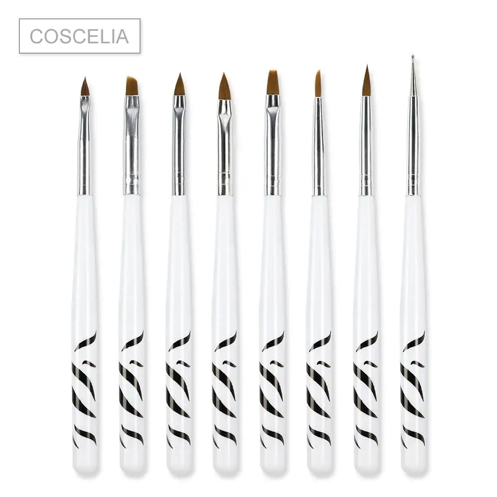 SET A COSCELIA 8 шт. кисти для ногтей для украшения рисования ручки для маникюра Инструменты для дизайна ногтей акриловые кисти кисточки для маникюра - Цвет: SET A