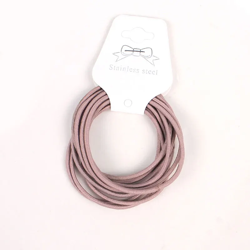 24 10 шт./компл. Цвет Фул высокие эластичные резинки для волос для детей милый Карамельный цвет волос Веревка галстуки в полоску/Твердые резинки для волос аксессуары - Цвет: 24