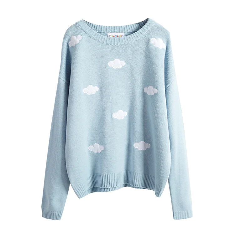 

Vintage College Loose Clouds Sweater Female Korean Punk Thick Cute Loose Harajuku Clothing For Women 2020 Women'S Kawaii Ulzzang