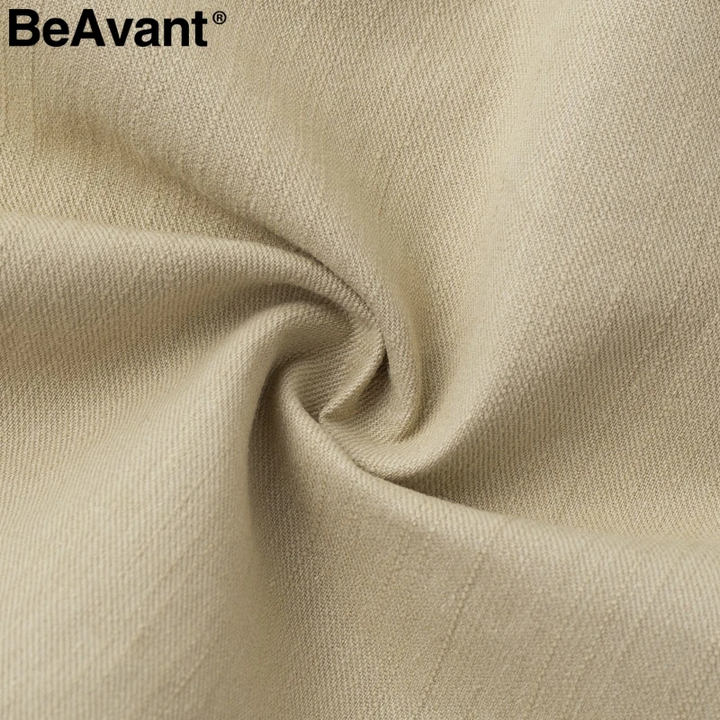 BeAvant Повседневная Хлопковая женская короткая юбка с поясом, модная Осенняя женская короткая юбка с высокой талией и карманами