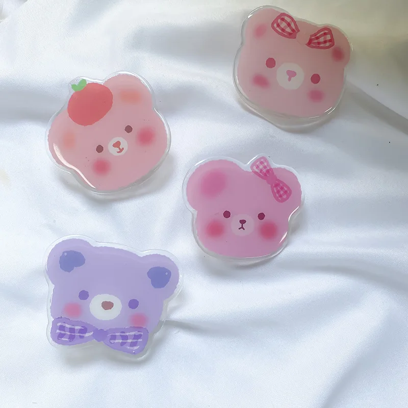 cherry bear griptok epoxy phone holder suitable for iphone samsung phone accessories 2021 luxury cartoon mobile phone support free global shipping