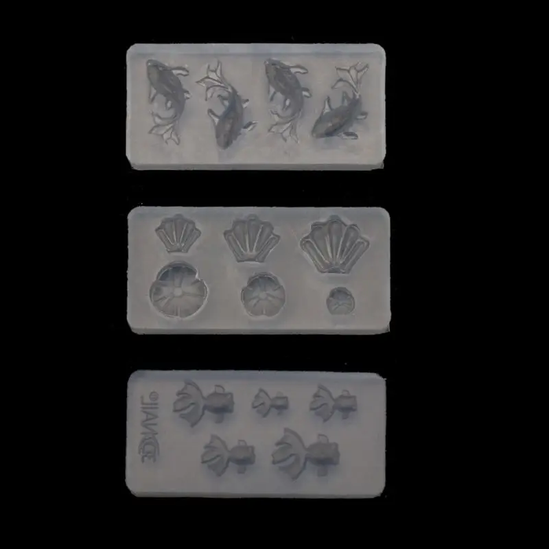 

3Pc Mini Size Goldfish Lotus Leaf Earrrings Water Dag DIY Resin Jewelry Mold Kit