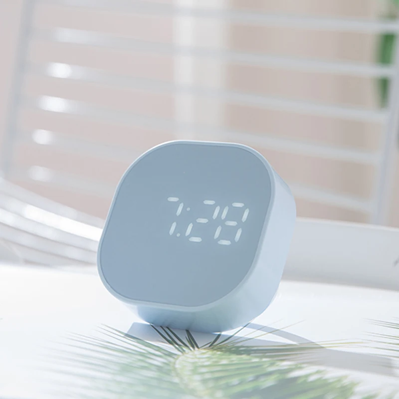 Квадратный маленький будильник простой ночсветильник бесшумные электронные