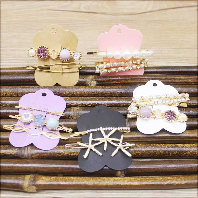 50 шт. новейшая Милая фиолетовая розовая Крафтовая упаковка для ювелирных изделий