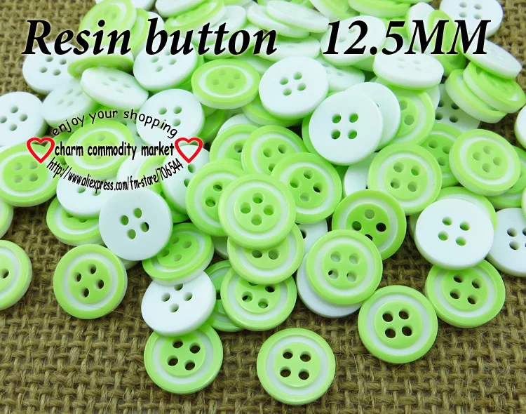 

green color 100PCS 12.5MM RESIN buttons coat boots sewing clothes accessory R-113