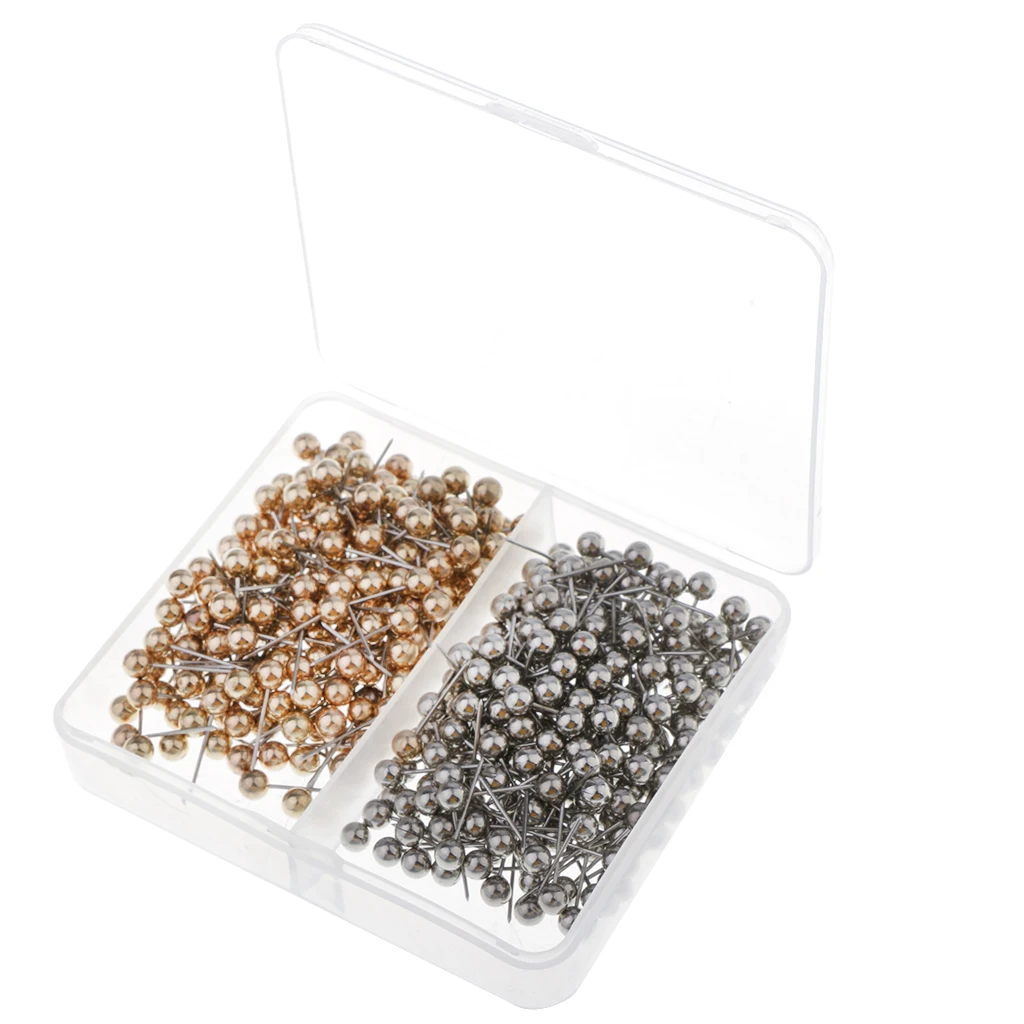 400 шт блестящие серебристые золотые карты тактики нажимные булавки пластиковая