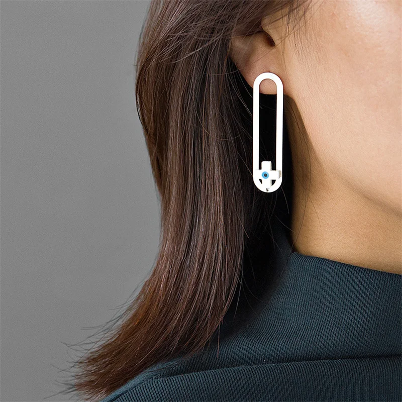 Женские серьги-гвоздики из серебра 925 пробы с крестом | Украшения и аксессуары