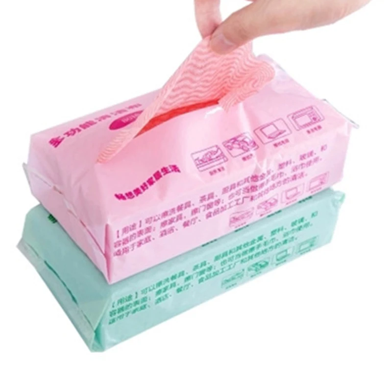 

4 Packs Non-Woven Fabric Kitchen Disposable Cleaning Cloth Multi-Purpose Removable Dish Scouring Pad Kitchen Towels
