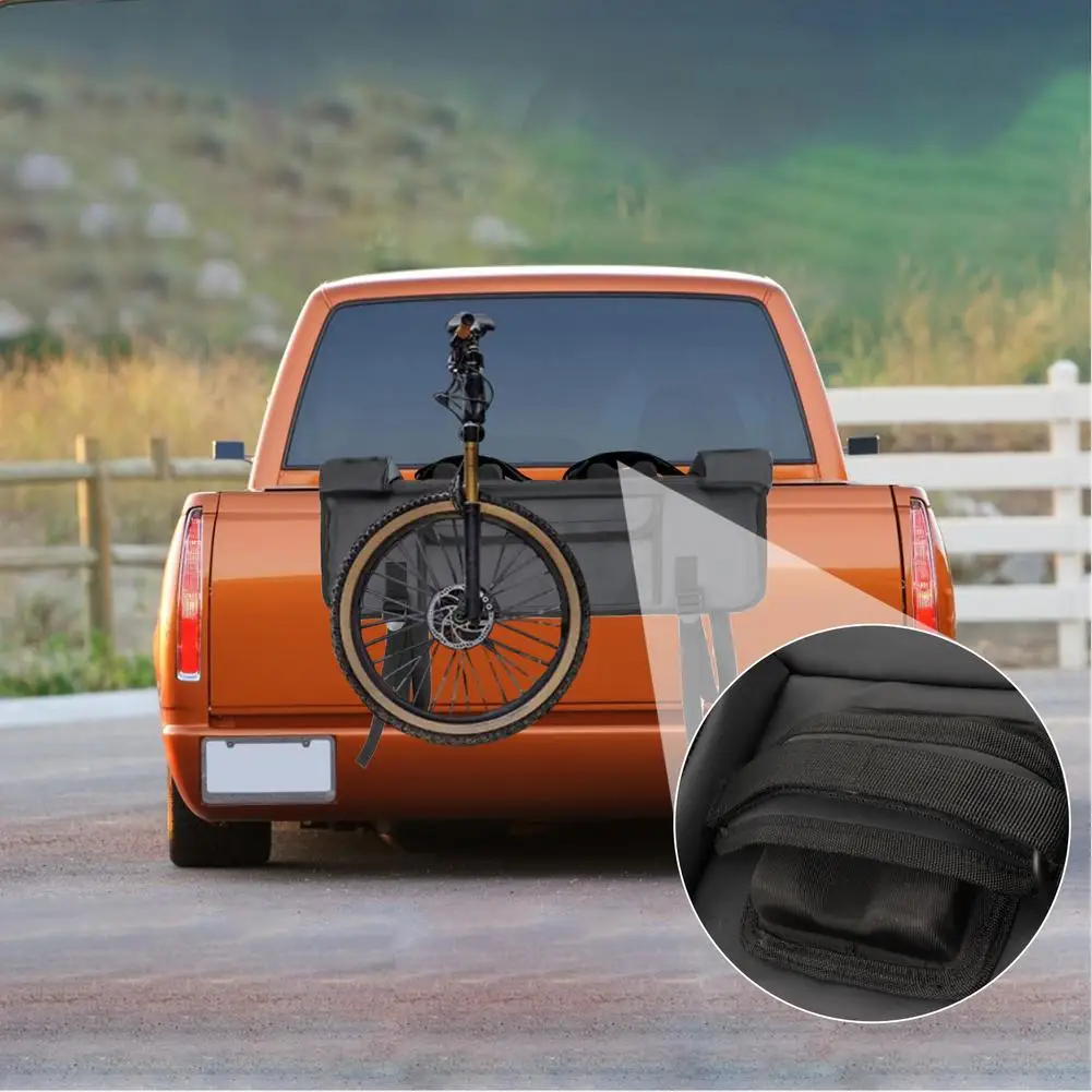 

Tailgate Pad Shuttle Pad For Pickup Truck Tailgate Protection Pad Transports 2 Bike With Secure Bike Strap Tool Pocket