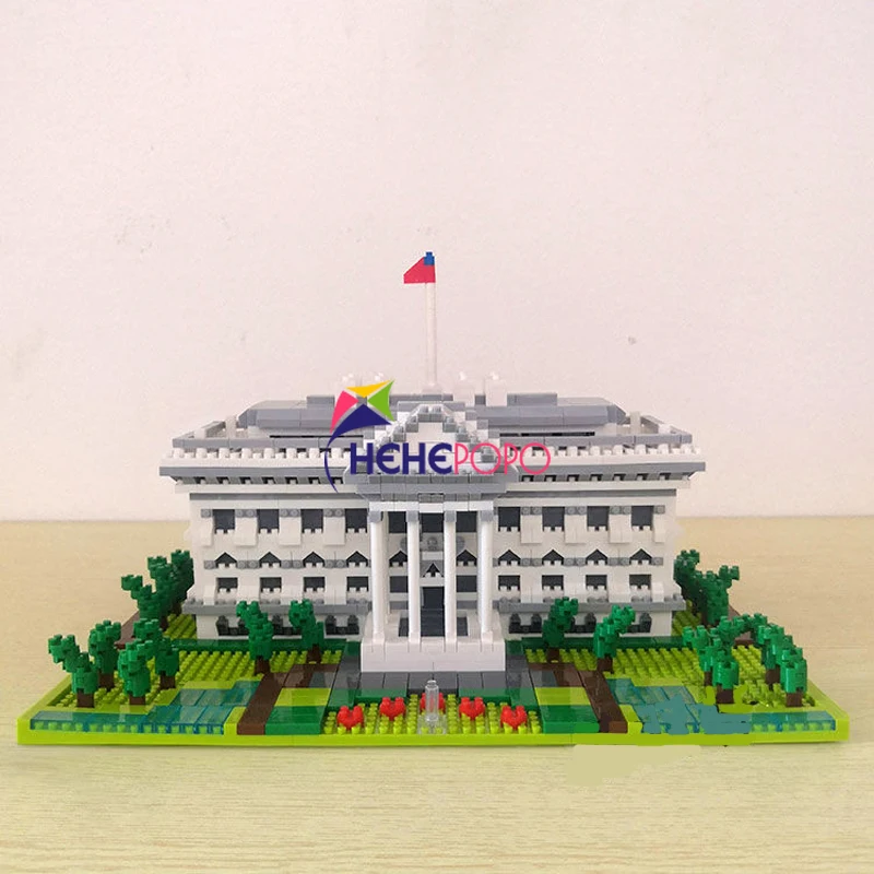

YZ 062 World Famous Architecture USA The White House 3D Model DIY Mini Diamond Blocks Bricks Building Toy for Children no Box