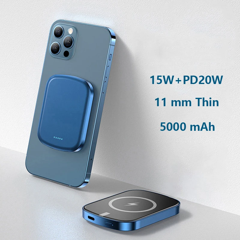 

15W Magnetic Wireless Power Bank Fast Charger For iPhone12 13 12Pro 13Pro Max 10000mAh Mobile Phone External auxiliary battery