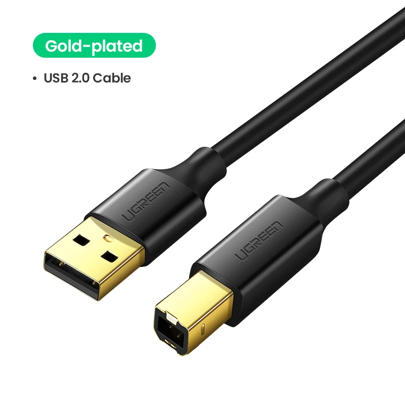 Ugreen USB кабель USB для принтера Тип B папа-папа USB 3,0 2,0 кабель для Canon Epson hp ZJiang принтер этикеток ЦАП USB принтер - Цвет: Gilded USB 2.0