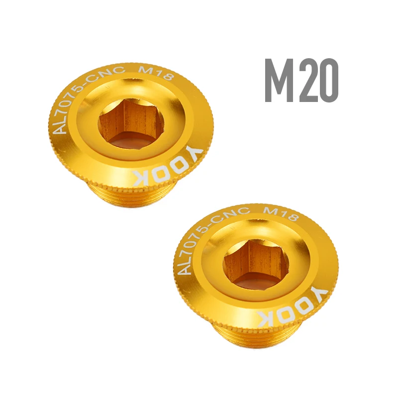 2PCS M20 gold 1 шт. зубная пластина крышка шатуна кривошипная крышка M20 M18 M19 M15 MTB шатун для велосипеда алюминиевый BMX дорожный велосипедный фитинг 4 цвета - Цвет: 2PCS M20 gold