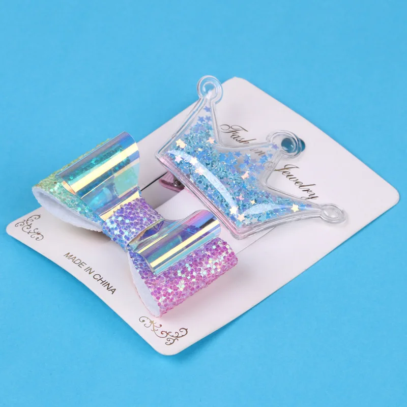 2 шт./компл. милые маленькие девочки заколки-бантики для волос блестящие заколки