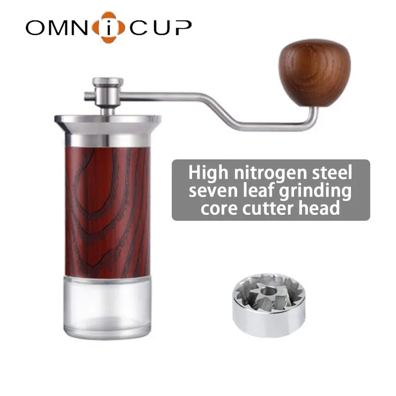 

Omnicup Pro Manual Coffee Grinder Coffee Grinding Machine Burr Mill Grinder Portable Mini Bean Milling Portable Kitchen Grinder