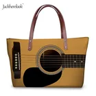Jackherelook женская сумка с принтом гитары, Большая вместительная сумка через плечо, Женская дорожнаяФотосумка, ручные сумки для музыкальных инструментов