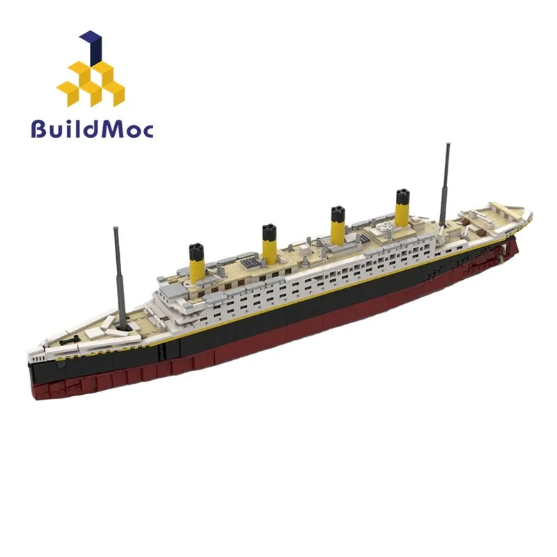 

BuildMoc 2175 Pcs RMS Titanic Cruise Ship Boat Building Blocks Kits Model DIY Assemblage Dassemblage Toys For Children Kids Gift