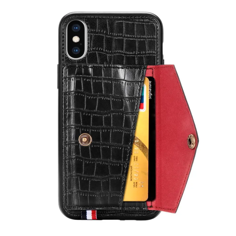 Чехол для iphone xs max с крокодиловым тиснением может поглощать карты функцией