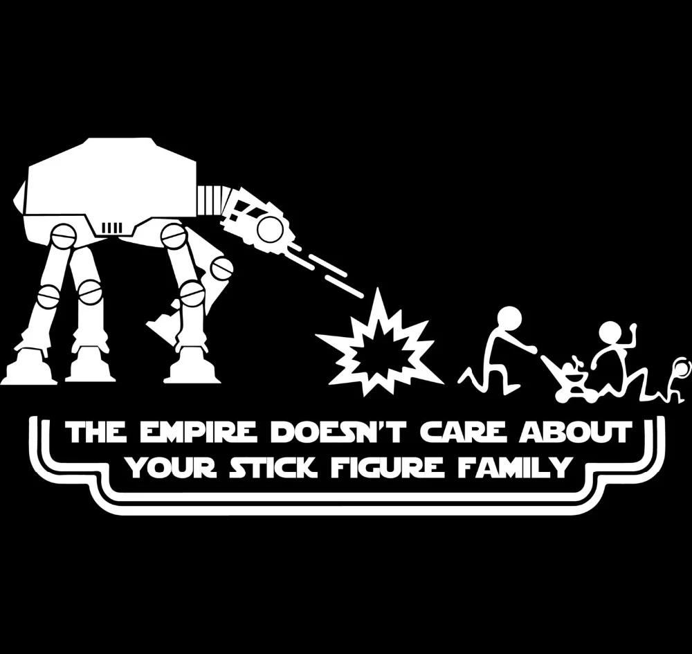 

Funny Star Wars Family The Empire Doesn't Care about Your Family Text Car Sticker Auto Exterior Accessories Vinyl Decal 15cm*8cm