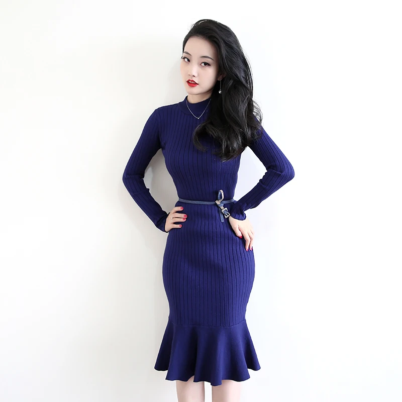 Распродажа черное трикотажное платье с оборками женская одежда сексуальное