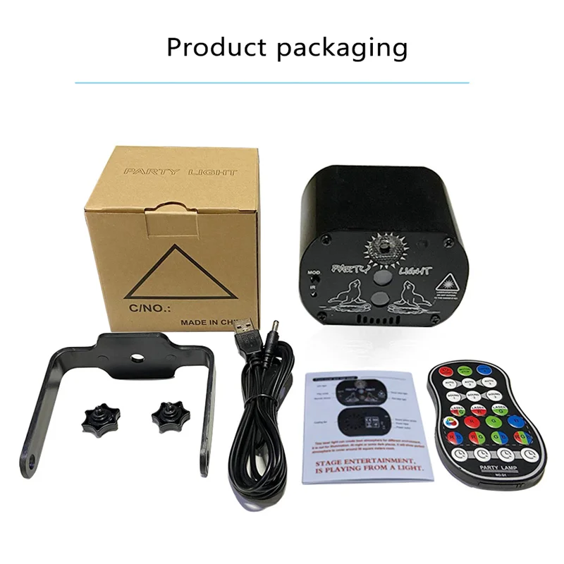 

New RGB LED DJ Disco Light Mini Party Laser Projector Music Sound Activated Stage Lighting Effect For Home KTV Party Decoration