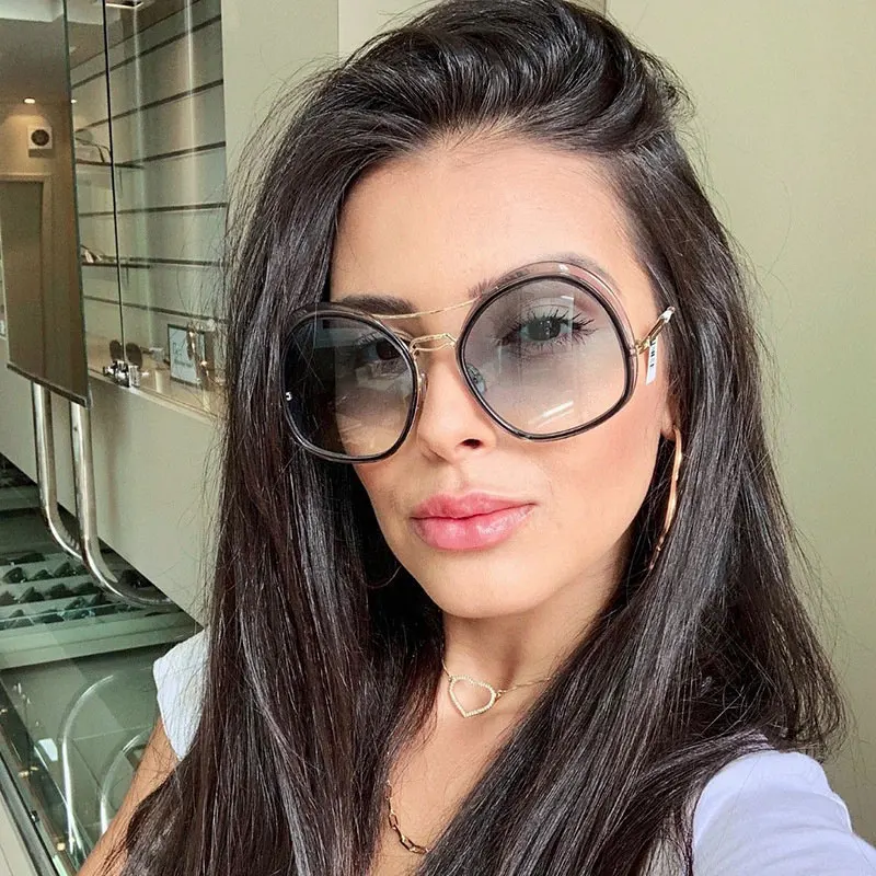 Большие коричневые солнцезащитные очки 2020 тренды для женщин роскошный бренд