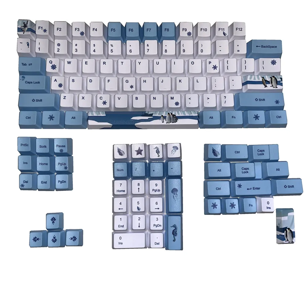 104 клавиш GK64 крышка ключа пингвина s PBT Горячая Сублимация OEM профиль