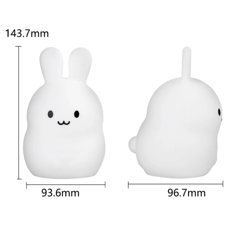 Светодиодный ночник цветной детский милый кролик хлопковый светильник USB