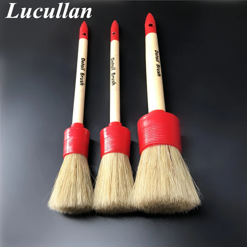 Lucullan 3 шт./лот Классическая Ручка из цельного дерева автомобильные