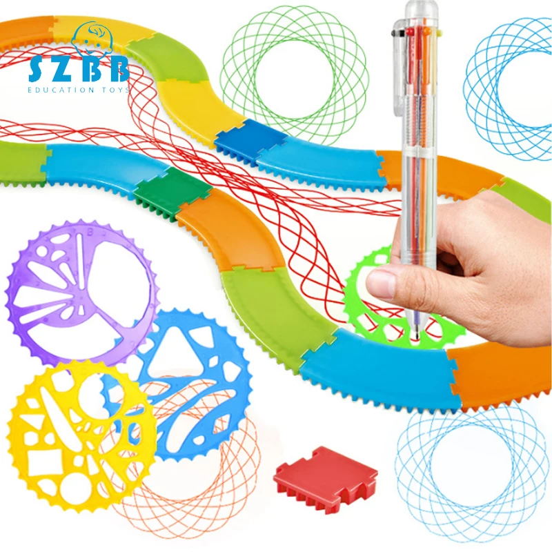SZ пар 31 33 шт spirographer набор игрушек для рисования Блокировка Шестерня колеса