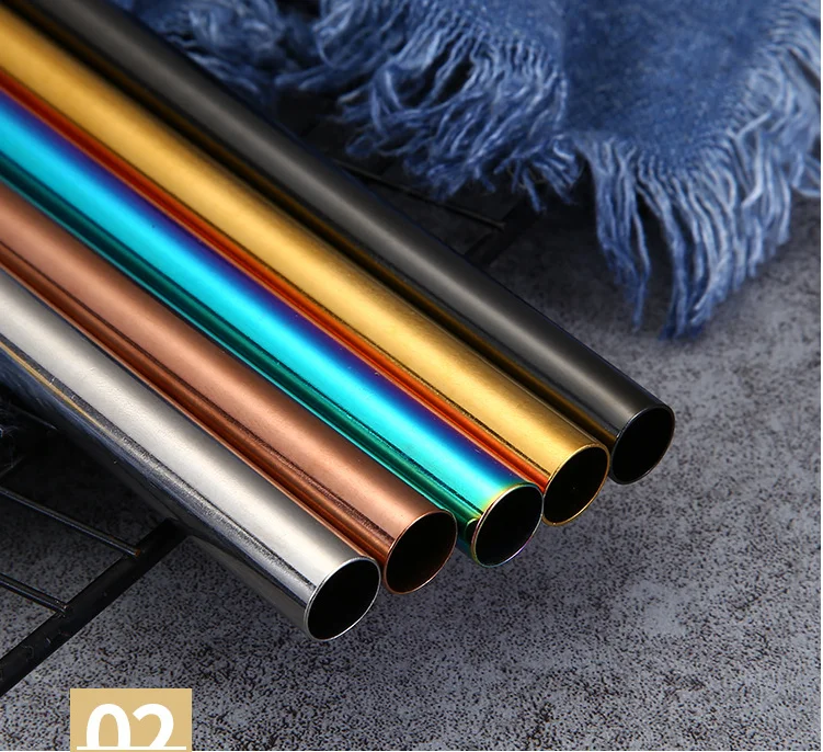 Нержавеющая сталь соломы Кофе молока Чай гнутые прямые и толстые соломинки для