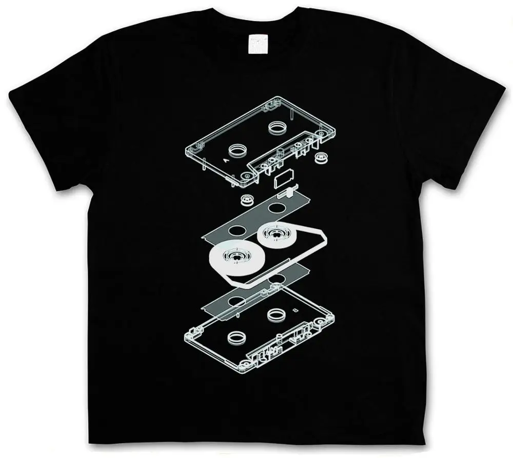 

EXPLOSION AUDIO CASSETTE T-SHIRT - Retro Kassette MC Music Tape Player T-Shirt