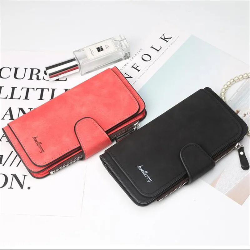 Baellerry Leather Women Wallets Coin Pocket Hasp Card Holder Money Bags Casual Long Ladies Clutch Phone Wallet Women Purse