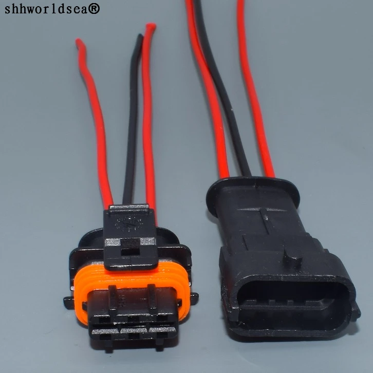 

shhworldsea 3Pin Waterproof Automotive Sensor 3.5MM Connector Car Fuel Pressure Female Male Plug For 1928403110 192840407