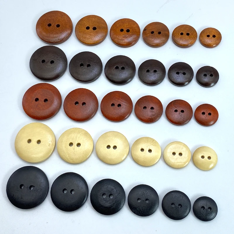 

Wood Bread Buttons For Clothing 18mm Black Round Decorate Crafts 2-Holes supplies buttons Kids Handiwork Accessories Diy buttons