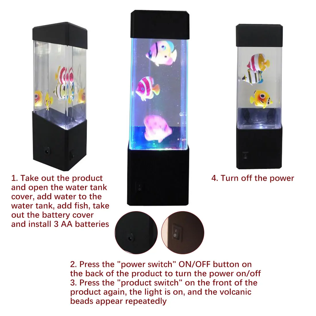 

LED Fantasy Jellyfish Lamp USB Power/Battery Powered Color Changing Jellyfish Tank Aquarium Led Lamp Relaxing Mood Night Light