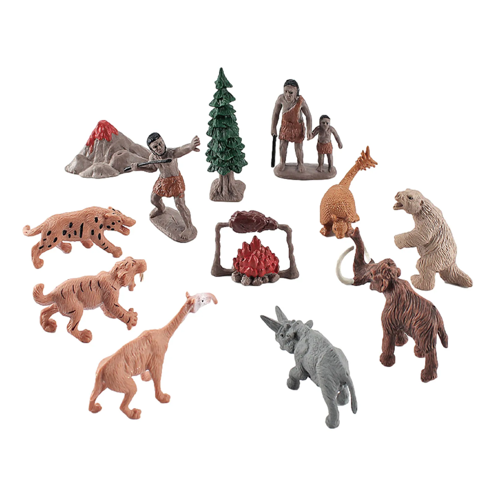

Ice Age Simulation Primitive Forest Hunting Prehistoric Life Animal Model Scene Caveman Child Hand-made Sand Table Children Cool