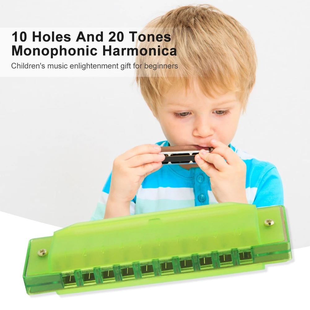 

Portable 10-Hole 20-Note Single-Tone Harmonica Professional Children Harp Mouth Organ Educational Toy for Beginners Adults Gifts