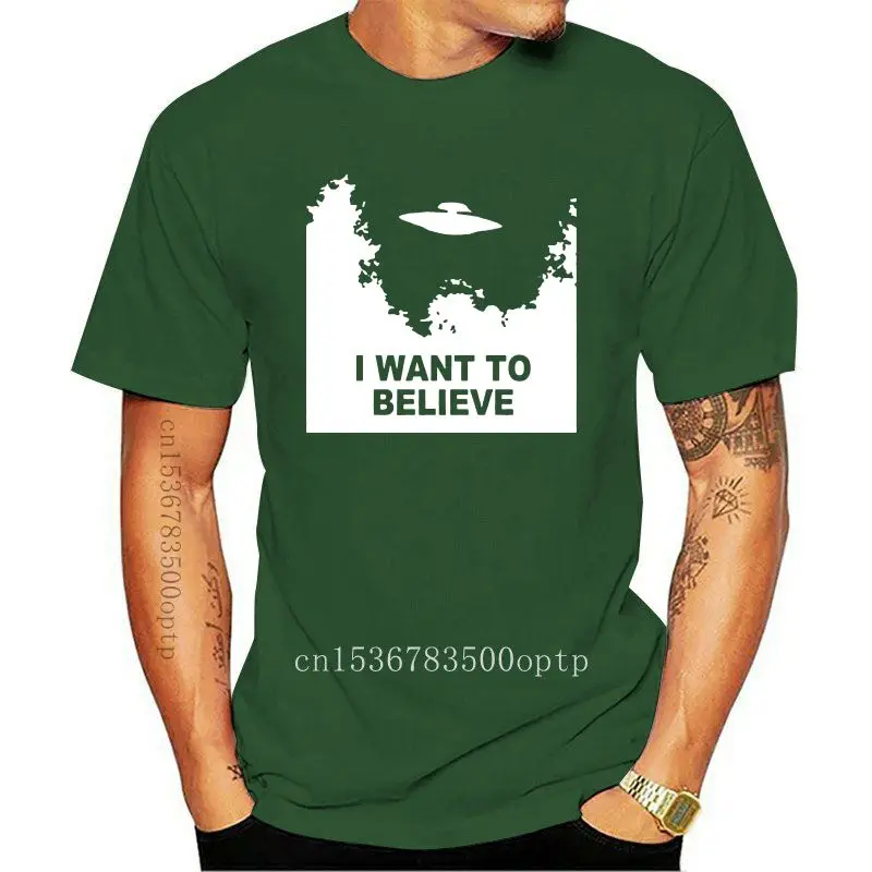 

Забавная графическая забавная хлопковая футболка с надписью I Want To Believe Aliens X file для мужчин