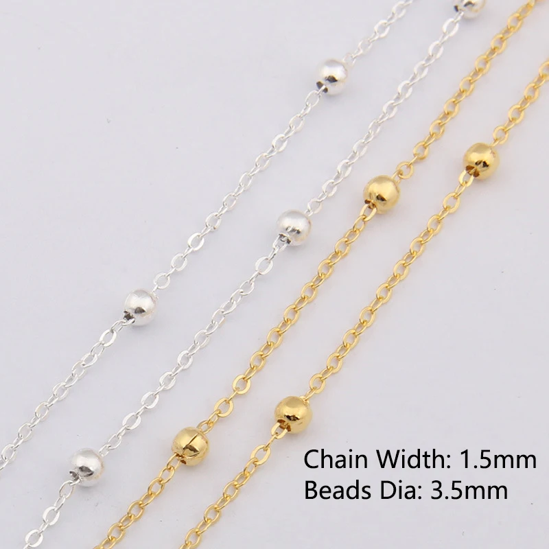 2 метра медный бисерный спутниковый кабель звенья цепи клип бусы для DIY браслет