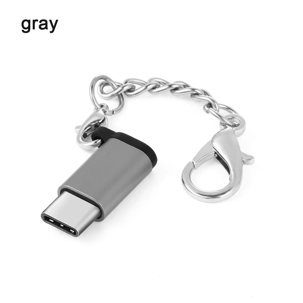 Gray 1 шт. type C OTG адаптер Micro USB Женский USB-C Мужской USB 3,1 конвертер адаптер для Android huawei шнур для связки ключей аксессуары для телефонов - Цвет: Gray