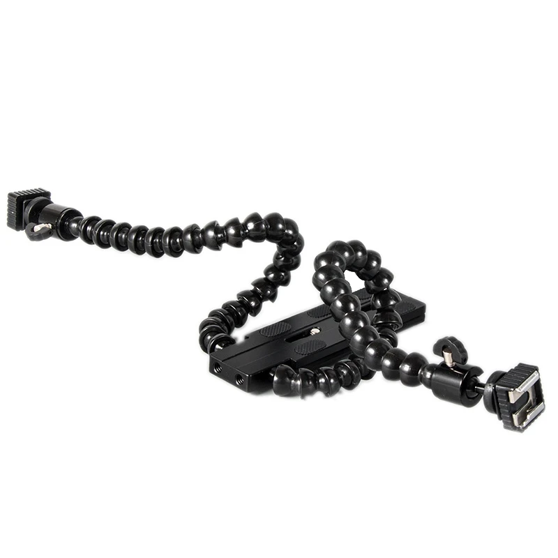 

New Flexible Dual Arm Hot Shoe Flash Bracket Mount Holder for Canon Nikon Pentax Macro Shot Camera Accessories