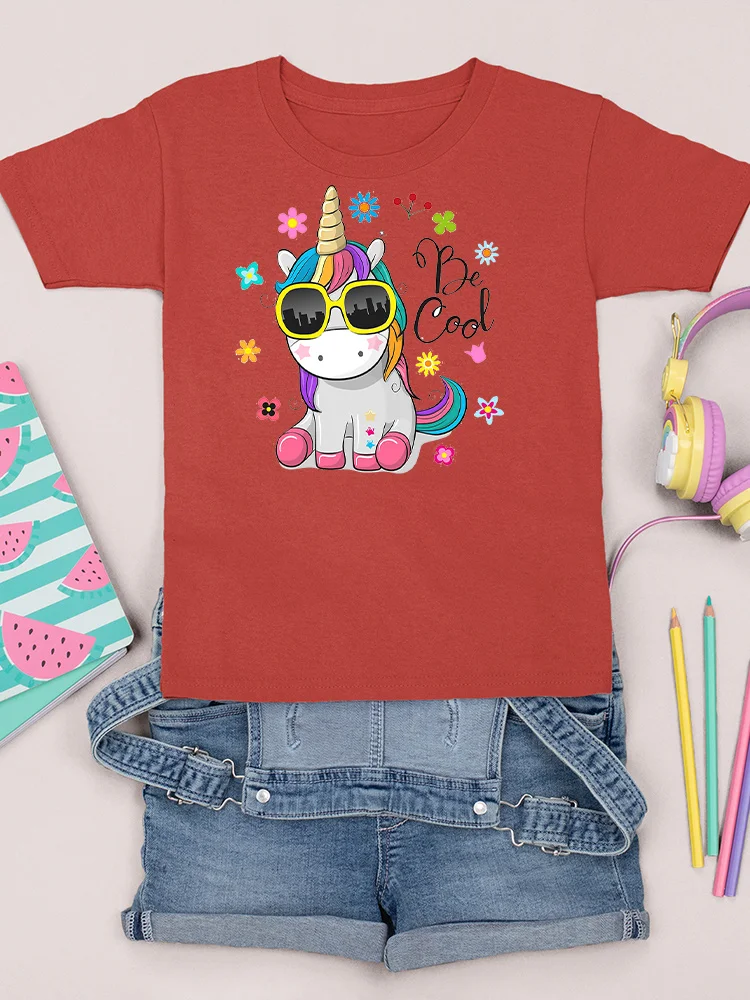 

Kawaii Unicorn Pattern Summer Clothes Baby Girls Boys Cartoon Tshirt Short Sleeve Tops Toddler Kids T-shirt Children's Clothing