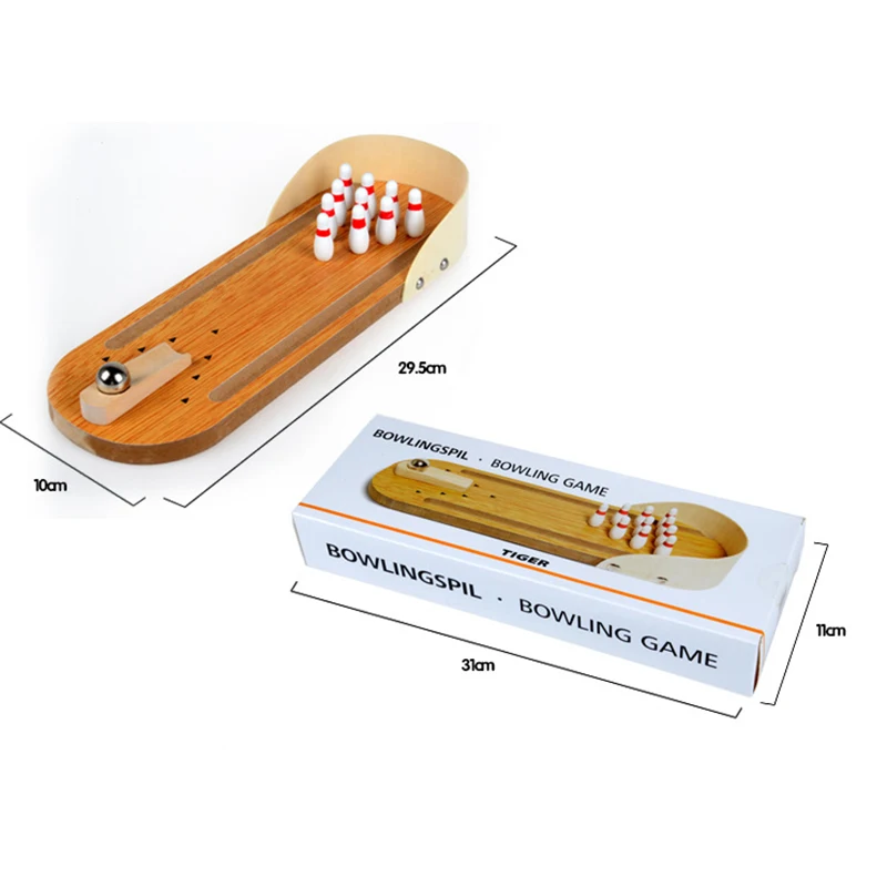 

Children's Wooden Creative Toys Simulation Adult Mini Desktop Bowling Office Leisure Interactive Decompression Game Gift Toys