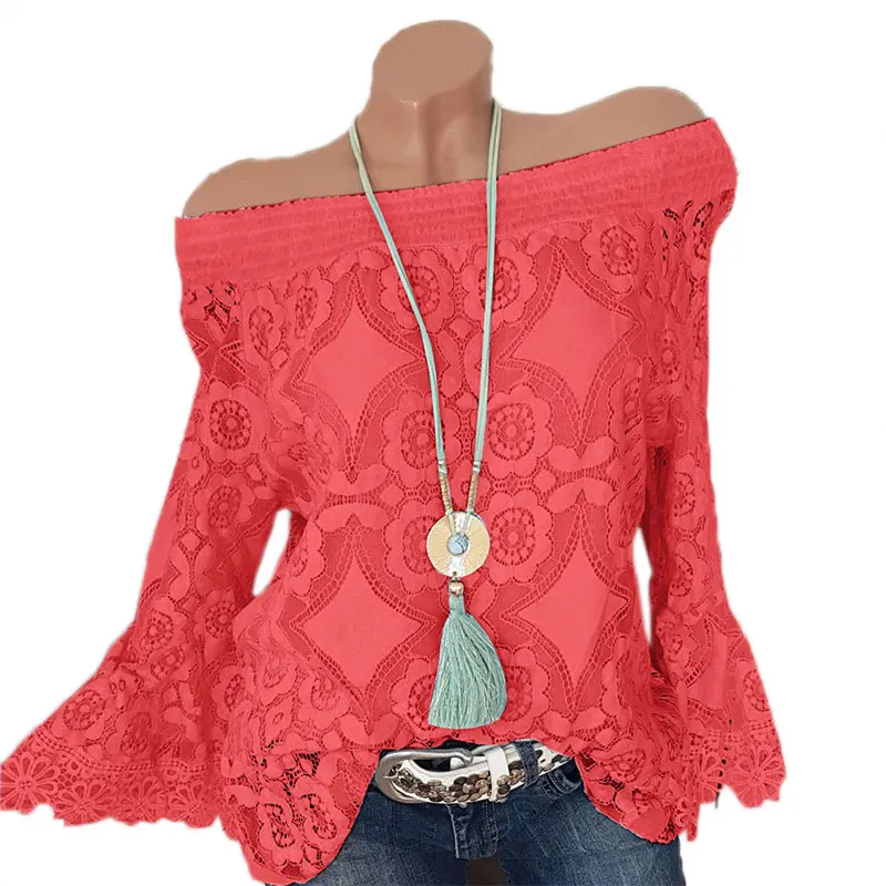 VICABO кружевная строчка сплошной цвет сексуальные женские футболки длинный рукав